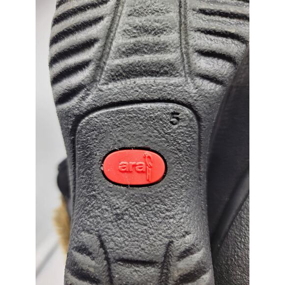 Ara Maeko Gore-Tex Snow Winter Boots Front Zipper Suede Quilted Black UK5 US 7.5 - Picture 9 of 10